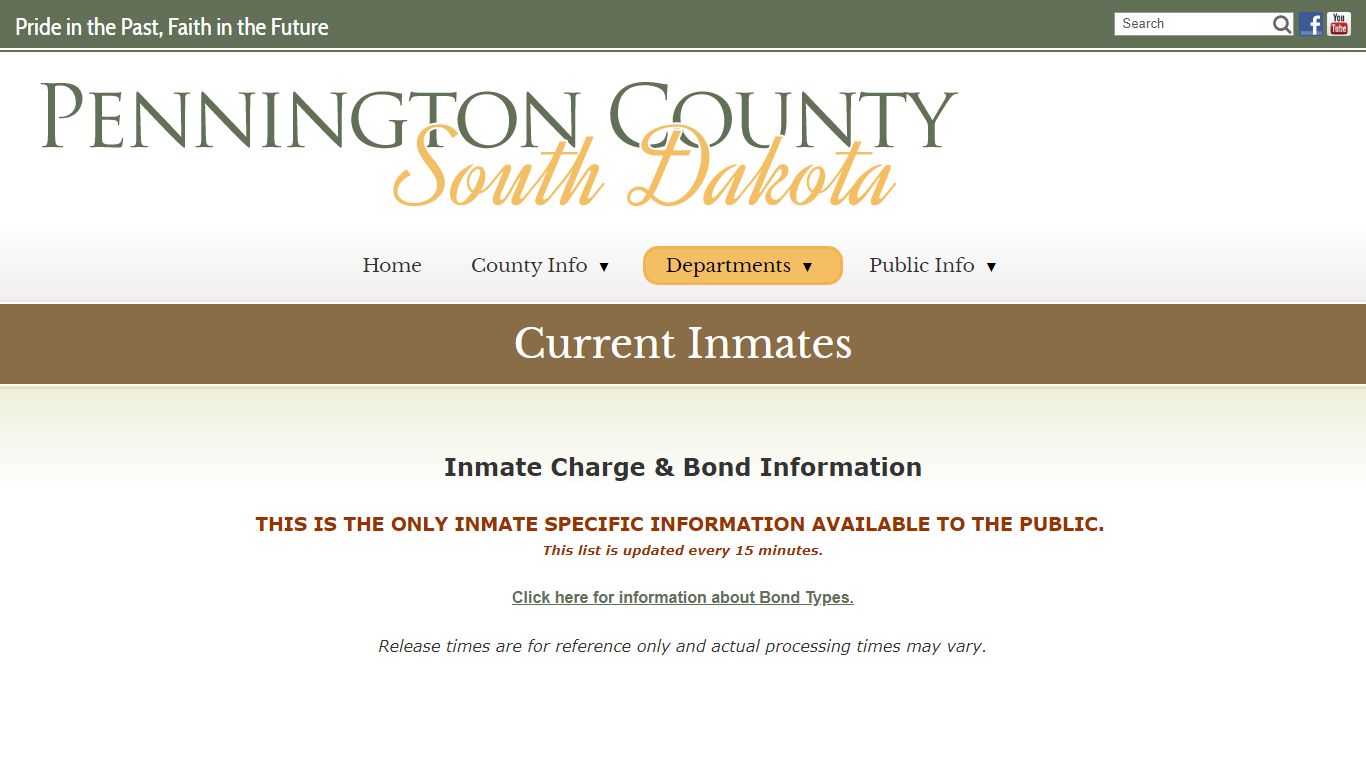 Current Inmates - Pennington County, South Dakota