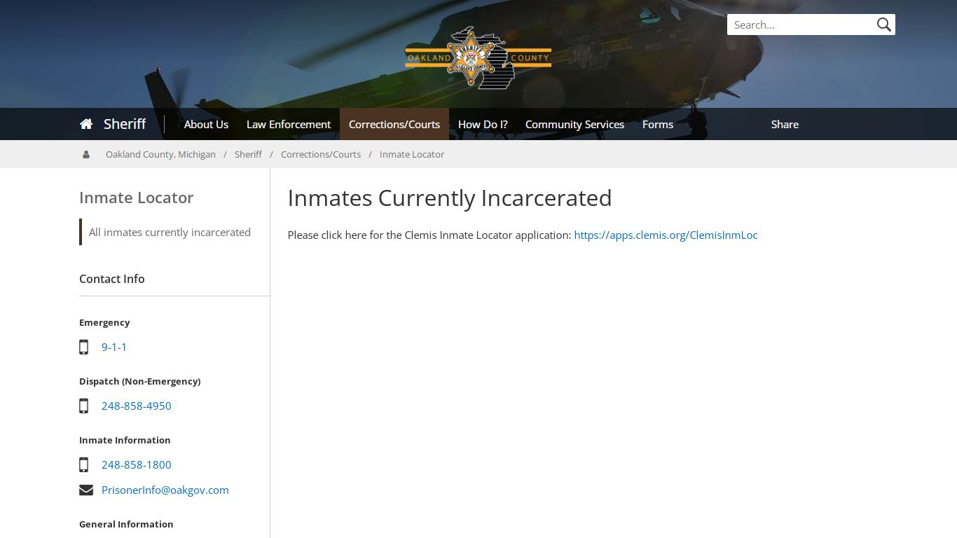 Inmates Currently Incarcerated | Inmate Locator - Oakgov